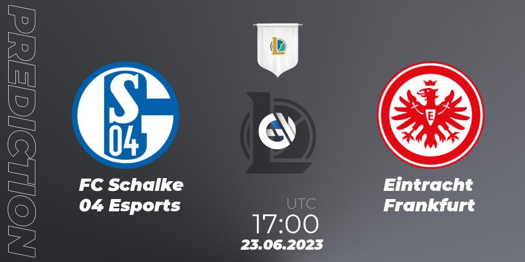FC Schalke 04 Esports contre Eintracht Frankfurt : prédiction de match. 23.06.23. LoL, Prime League Summer 2023 - Group Stage
