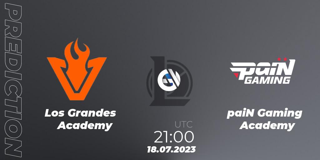 Los Grandes Academy contre paiN Gaming Academy : prédiction de match. 18.07.2023 at 21:00. LoL, CBLOL Academy Split 2 2023 - Group Stage