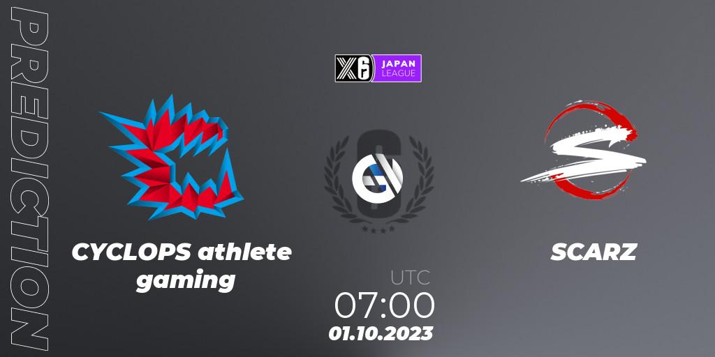 CYCLOPS athlete gaming contre SCARZ : prédiction de match. 01.10.23. Rainbow Six, Japan League 2023 - Stage 2