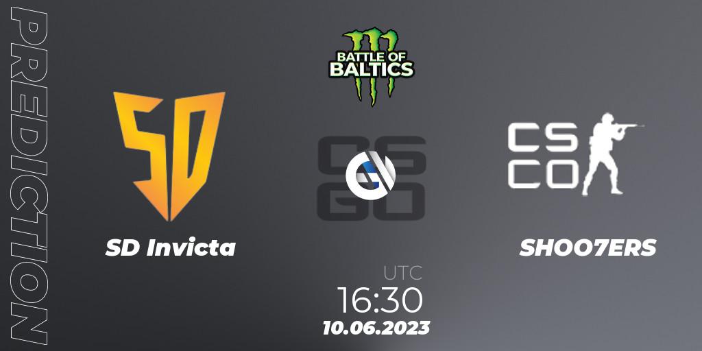 SD Invicta contre SHOO7ERS : prédiction de match. 10.06.2023 at 16:30. Counter-Strike (CS2), Battle of Baltics