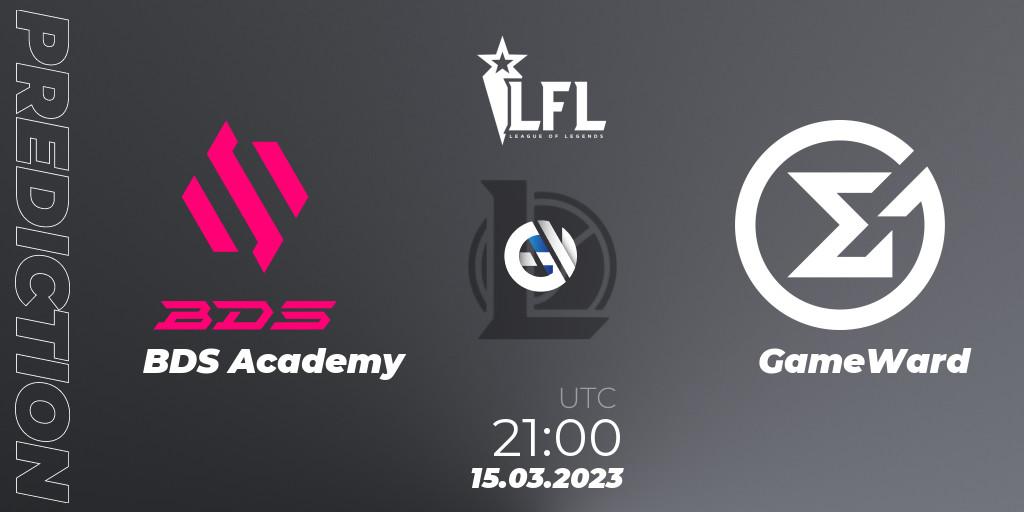 BDS Academy contre GameWard : prédiction de match. 15.03.2023 at 21:00. LoL, LFL Spring 2023 - Group Stage