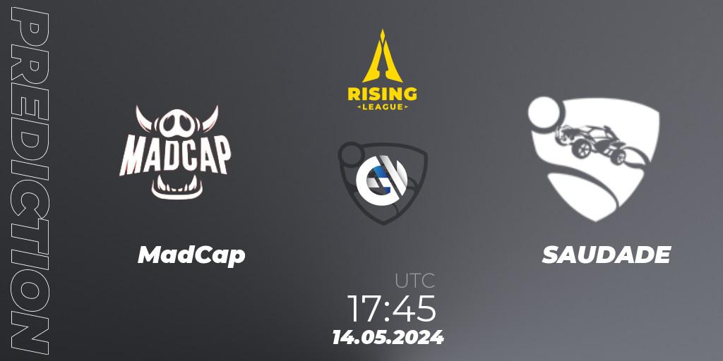 MadCap contre SAUDADE : prédiction de match. 14.05.2024 at 17:45. Rocket League, Rising League 2024 — Split 1 — Main Event