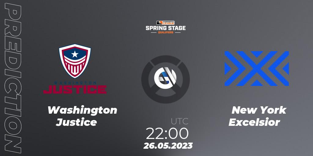 Washington Justice contre New York Excelsior : prédiction de match. 26.05.2023 at 22:00. Overwatch, OWL Stage Qualifiers Spring 2023 West