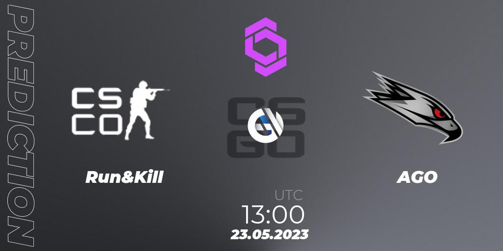 Run&Kill contre AGO : prédiction de match. 23.05.2023 at 14:05. Counter-Strike (CS2), CCT West Europe Series 4