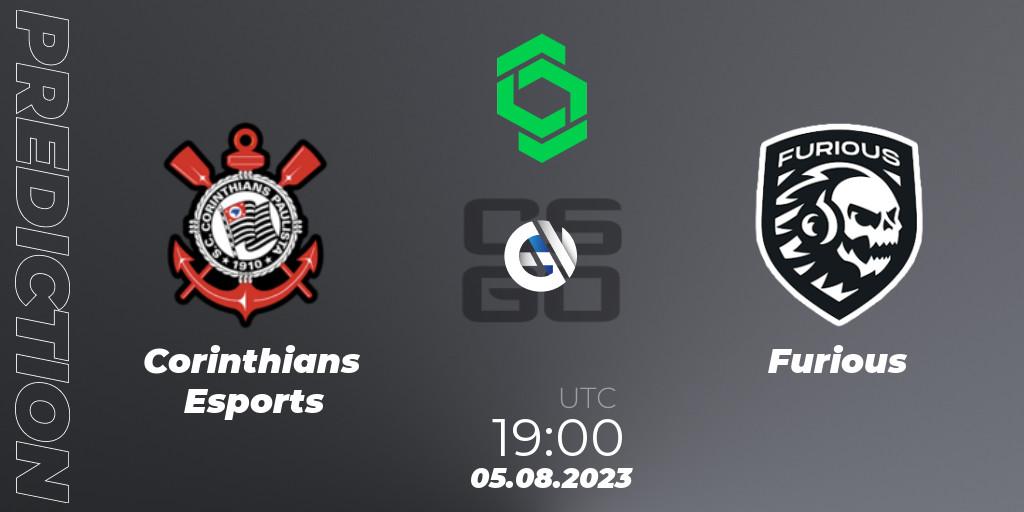 Corinthians Esports contre Furious : prédiction de match. 05.08.2023 at 19:15. Counter-Strike (CS2), CCT South America Series #9