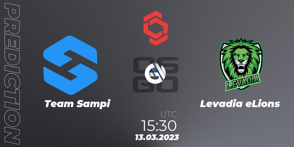 Team Sampi contre Levadia eLions : prédiction de match. 13.03.2023 at 15:40. Counter-Strike (CS2), CCT Central Europe Series 5 Closed Qualifier