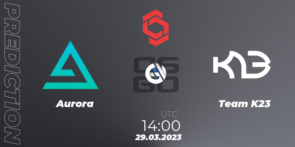 Aurora contre Team K23 : prédiction de match. 29.03.23. CS2 (CS:GO), CCT Central Europe Series #5