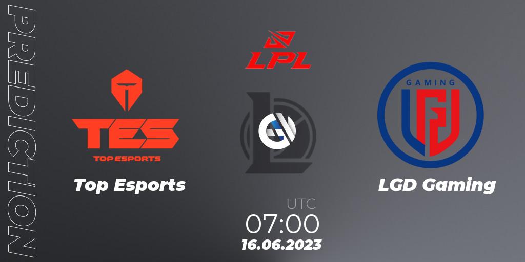 Top Esports contre LGD Gaming : prédiction de match. 16.06.23. LoL, LPL Summer 2023 Regular Season