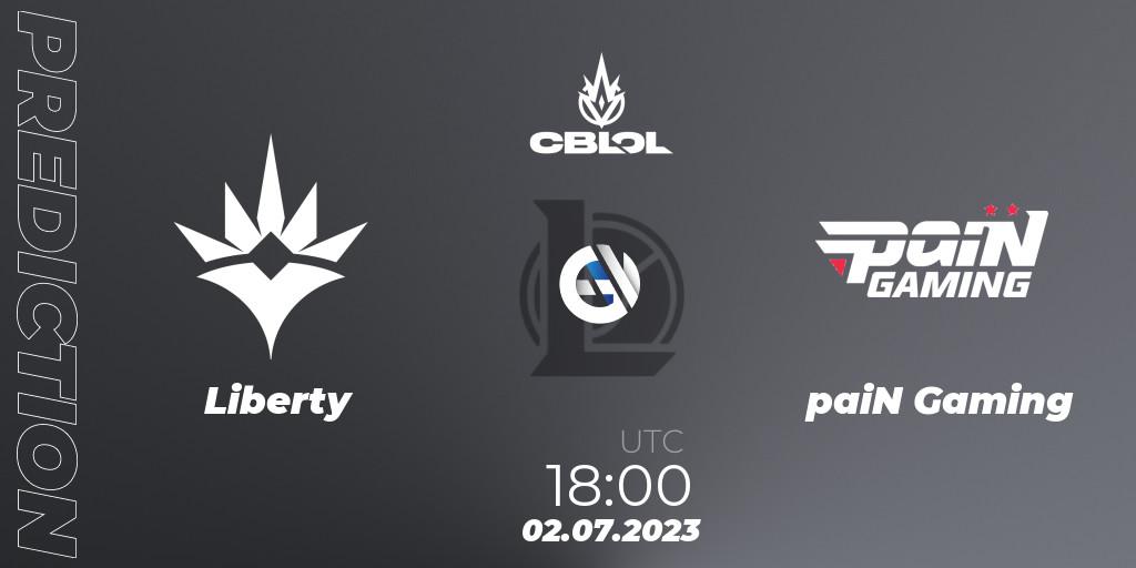 Liberty contre paiN Gaming : prédiction de match. 02.07.2023 at 18:15. LoL, CBLOL Split 2 2023 Regular Season