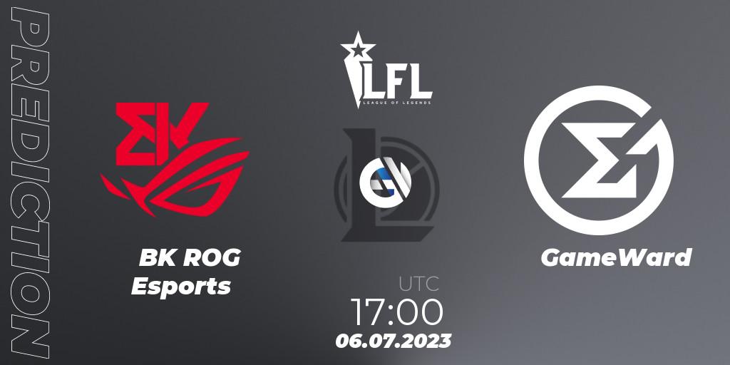 BK ROG Esports contre GameWard : prédiction de match. 06.07.2023 at 16:00. LoL, LFL Summer 2023 - Group Stage