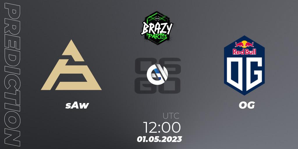 sAw contre OG : prédiction de match. 01.05.2023 at 12:00. Counter-Strike (CS2), Brazy Party 2023