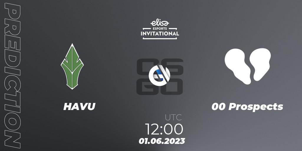 HAVU contre 00 Prospects : prédiction de match. 01.06.23. CS2 (CS:GO), Elisa Invitational Spring 2023