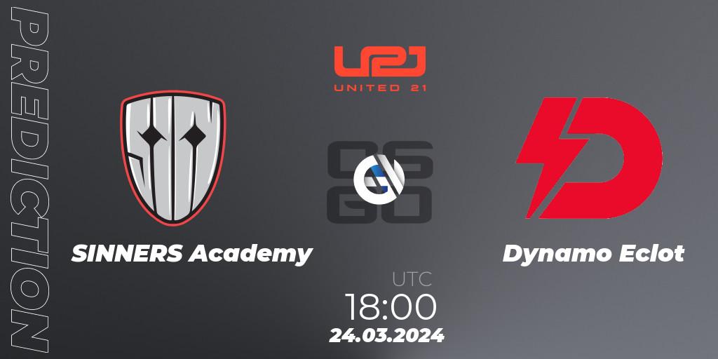SINNERS Academy contre Dynamo Eclot : prédiction de match. 24.03.24. CS2 (CS:GO), United21 Season 12: Division 2