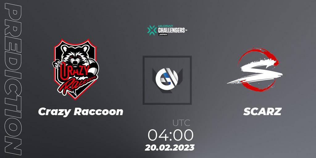 Crazy Raccoon contre SCARZ : prédiction de match. 20.02.23. VALORANT, VALORANT Challengers 2023: Japan Split 1