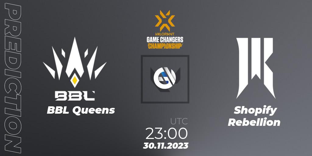 BBL Queens contre Shopify Rebellion : prédiction de match. 30.11.23. VALORANT, VCT 2023: Game Changers Championship