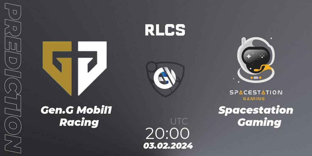 Gen.G Mobil1 Racing contre Spacestation Gaming : prédiction de match. 03.02.2024 at 20:00. Rocket League, RLCS 2024 - Major 1: North America Open Qualifier 1