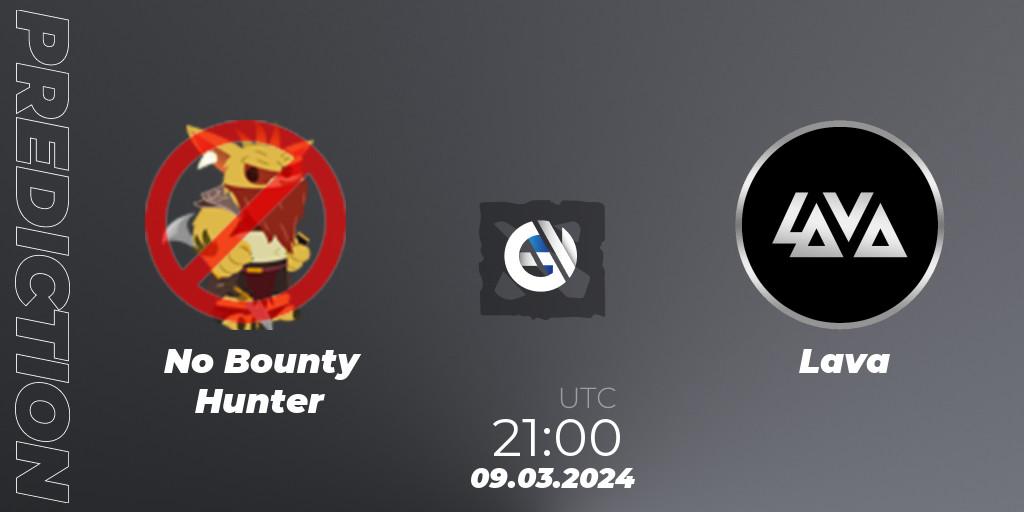 No Bounty Hunter contre Lava : prédiction de match. 09.03.24. Dota 2, Maincard Unmatched - March