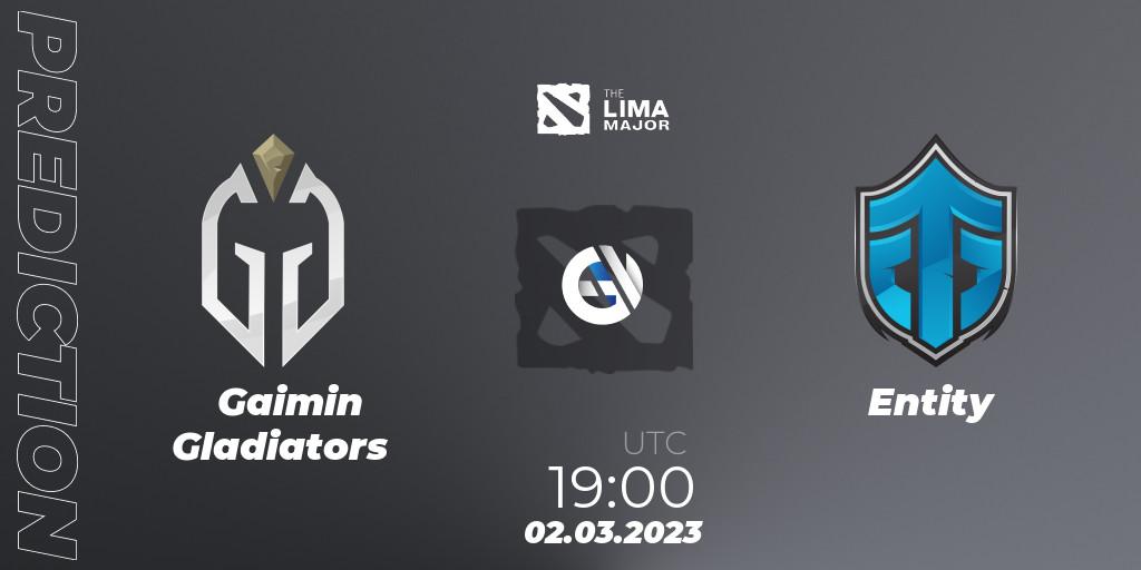 Gaimin Gladiators contre Entity : prédiction de match. 02.03.23. Dota 2, The Lima Major 2023