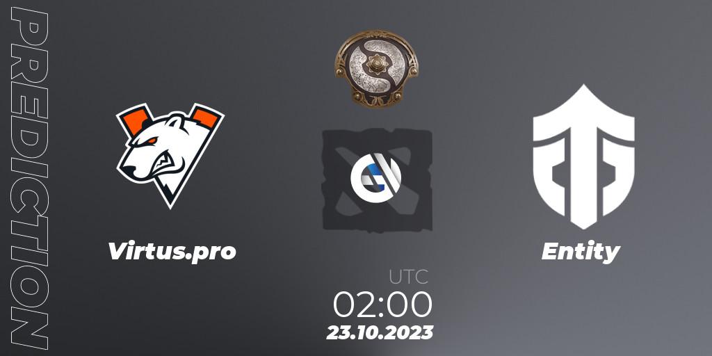 Virtus.pro contre Entity : prédiction de match. 23.10.2023 at 03:27. Dota 2, The International 2023