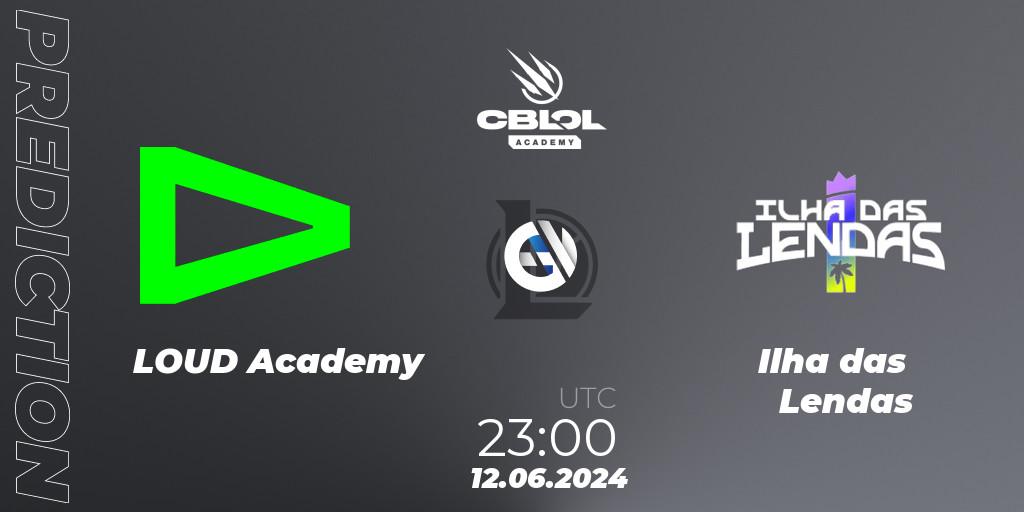 LOUD Academy contre Ilha das Lendas : prédiction de match. 12.06.2024 at 23:00. LoL, CBLOL Academy 2024