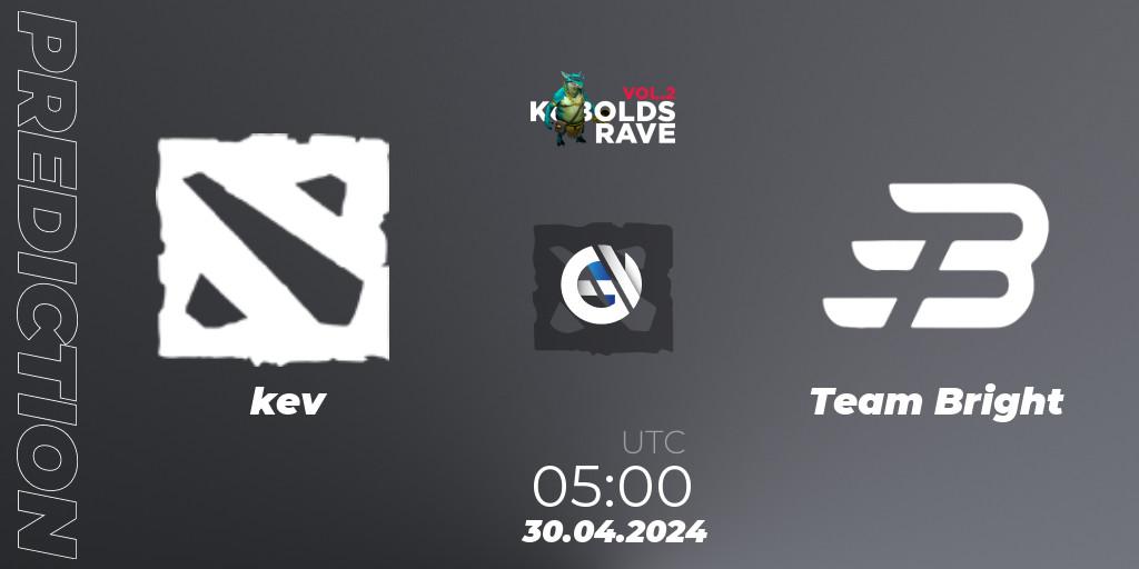 kev contre Team Bright : prédiction de match. 02.05.2024 at 08:00. Dota 2, Cringe Station Kobolds Rave 2