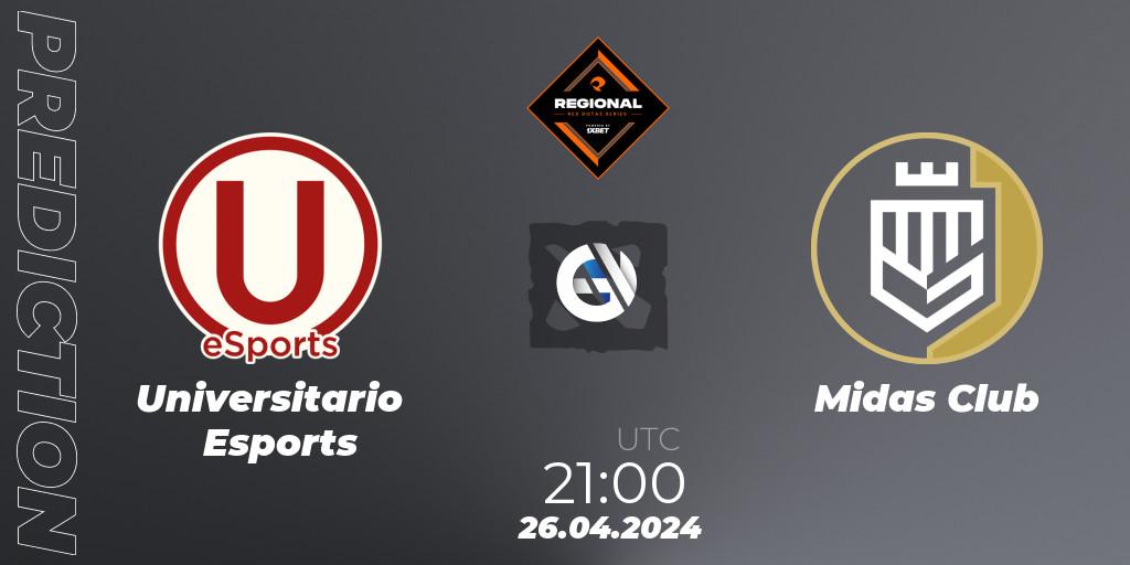 Universitario Esports contre Midas Club : prédiction de match. 26.04.24. Dota 2, RES Regional Series: LATAM #2