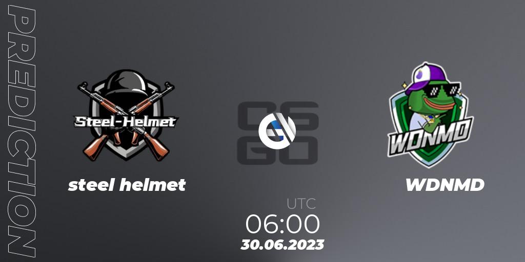 steel helmet contre WDNMD : prédiction de match. 30.06.2023 at 06:00. Counter-Strike (CS2), 5E Open Cup: May 2023