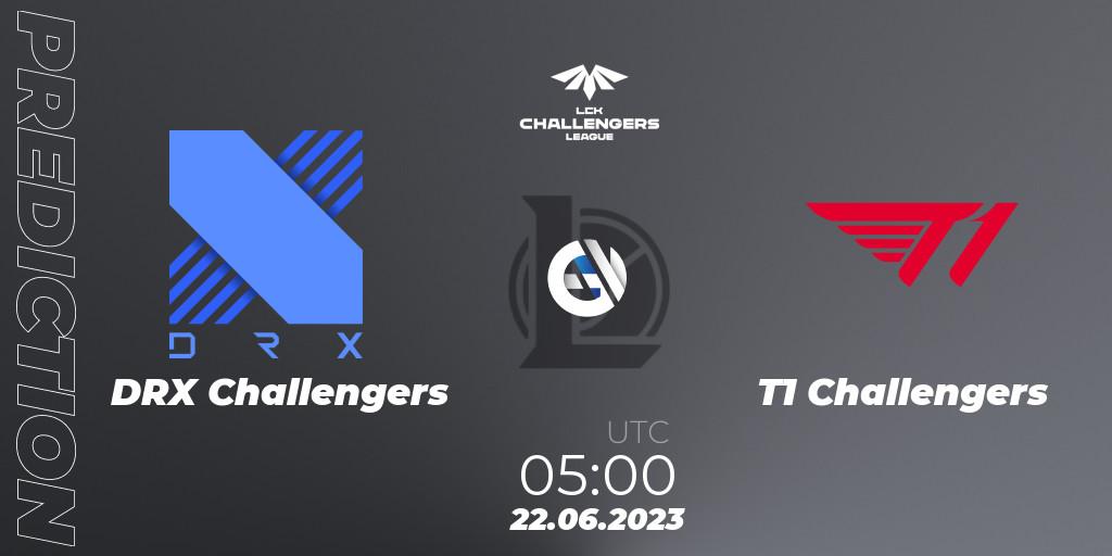 DRX Challengers contre T1 Challengers : prédiction de match. 22.06.23. LoL, LCK Challengers League 2023 Summer - Group Stage