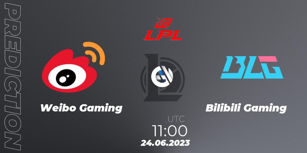 Weibo Gaming contre Bilibili Gaming : prédiction de match. 24.06.23. LoL, LPL Summer 2023 Regular Season