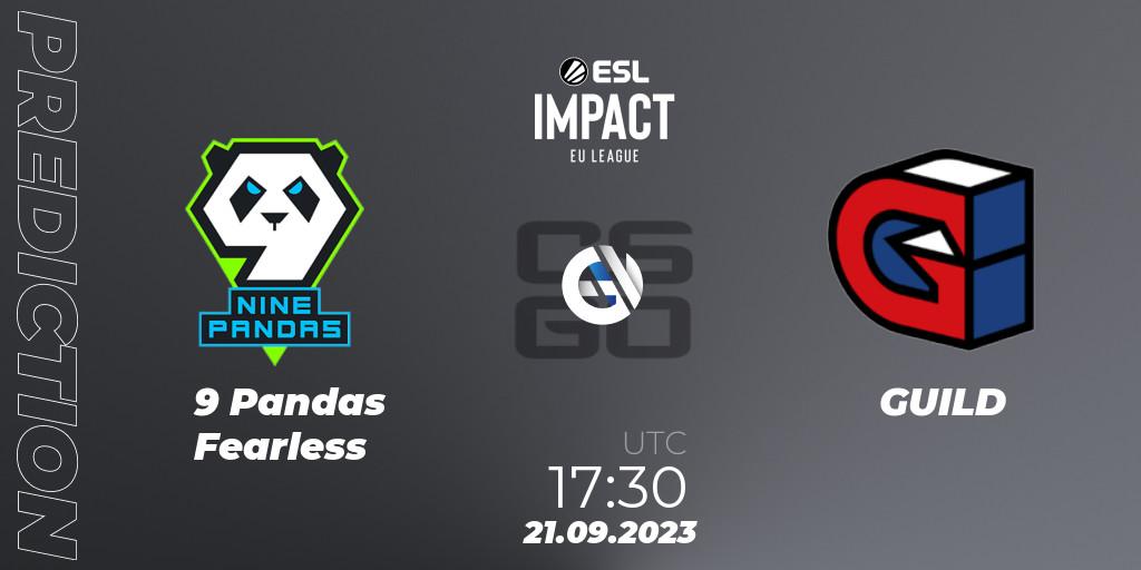 9 Pandas Fearless contre GUILD : prédiction de match. 21.09.23. CS2 (CS:GO), ESL Impact League Season 4: European Division