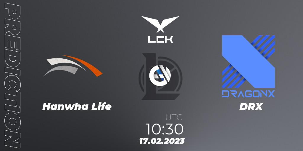 Hanwha Life Esports contre DRX : prédiction de match. 17.02.23. LoL, LCK Spring 2023 - Group Stage