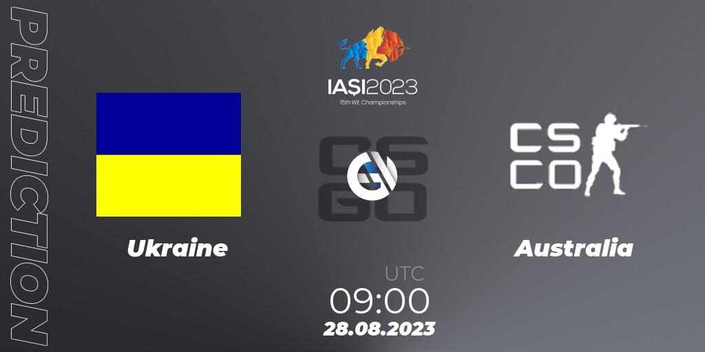 Ukraine contre Australia : prédiction de match. 28.08.23. CS2 (CS:GO), IESF World Esports Championship 2023