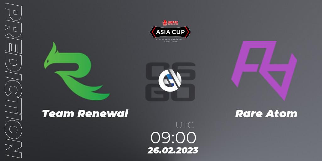 Team Renewal contre Rare Atom : prédiction de match. 26.02.23. CS2 (CS:GO), 5E Arena Asia Cup Spring 2023 - BLAST Premier Qualifier