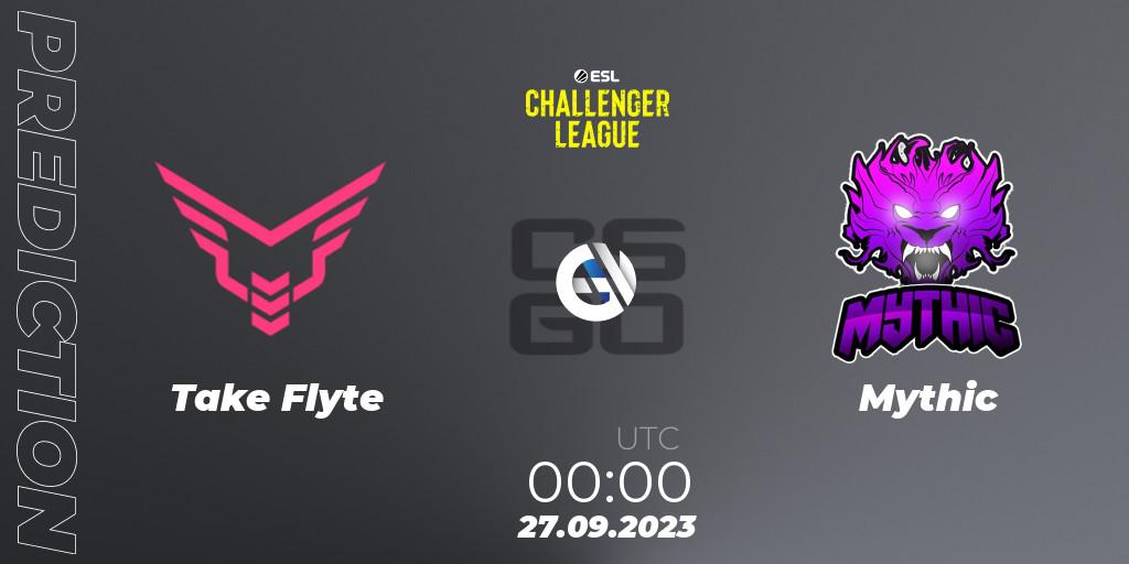 Take Flyte contre Mythic : prédiction de match. 27.09.2023 at 00:00. Counter-Strike (CS2), ESL Challenger League Season 46: North America