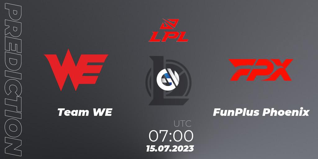Team WE contre FunPlus Phoenix : prédiction de match. 15.07.23. LoL, LPL Summer 2023 Regular Season