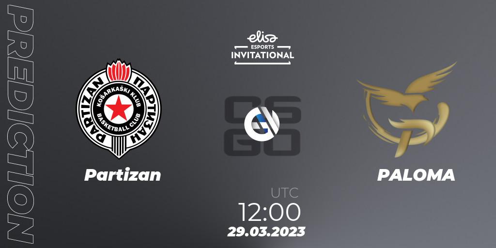 Partizan contre PALOMA : prédiction de match. 29.03.23. CS2 (CS:GO), Elisa Invitational Spring 2023 Contenders