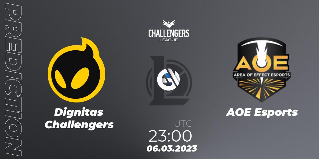 Dignitas Challengers contre AOE Esports : prédiction de match. 06.03.23. LoL, NACL 2023 Spring - Group Stage