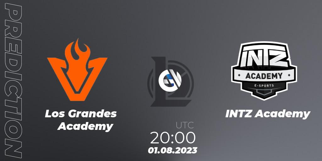 Los Grandes Academy contre INTZ Academy : prédiction de match. 01.08.23. LoL, CBLOL Academy Split 2 2023 - Group Stage