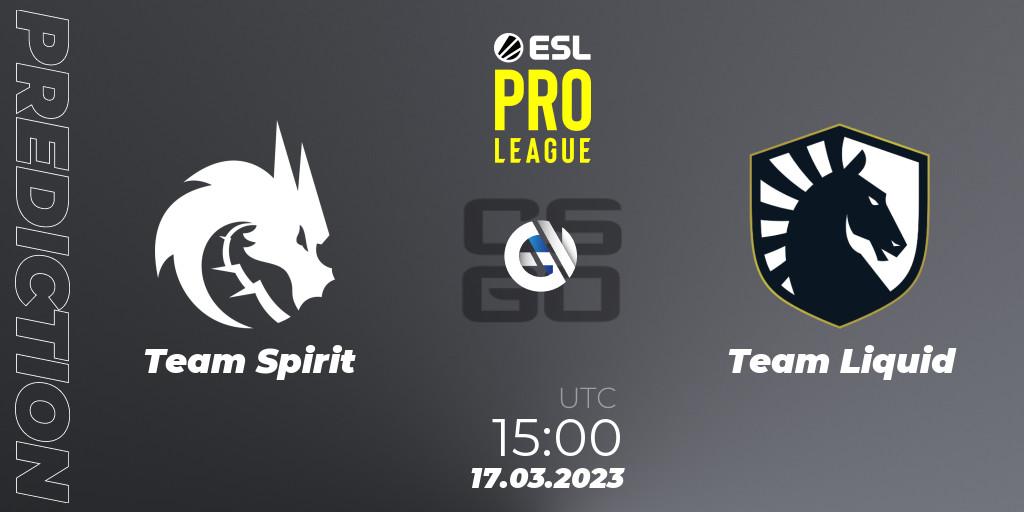 Team Spirit contre Team Liquid : prédiction de match. 17.03.23. CS2 (CS:GO), ESL Pro League Season 17
