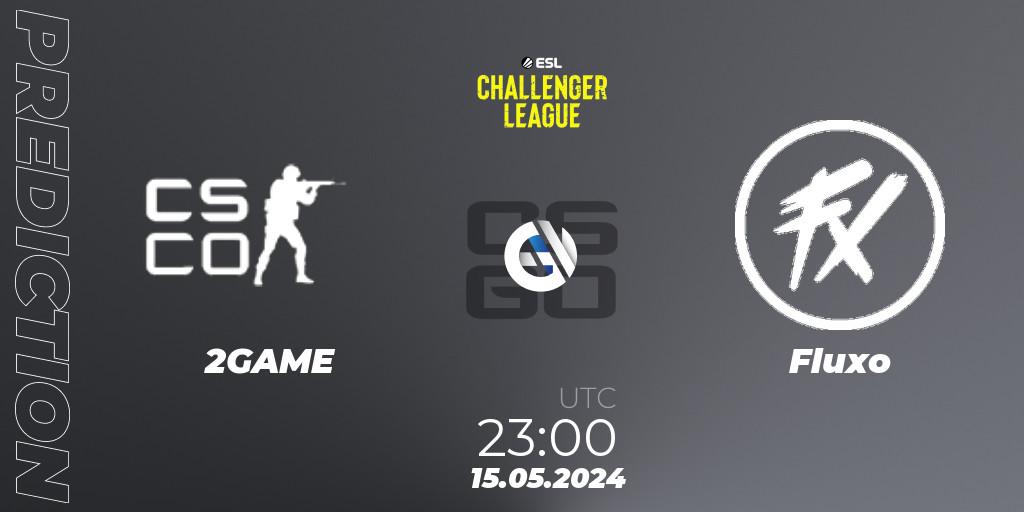 2GAME contre Fluxo : prédiction de match. 15.05.2024 at 23:00. Counter-Strike (CS2), ESL Challenger League Season 47: South America