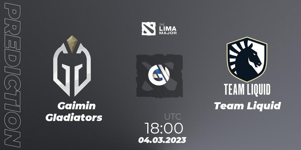 Gaimin Gladiators contre Team Liquid : prédiction de match. 04.03.2023 at 18:07. Dota 2, The Lima Major 2023