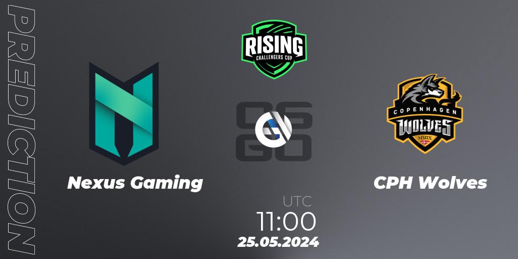 Nexus Gaming contre CPH Wolves : prédiction de match. 26.05.2024 at 14:00. Counter-Strike (CS2), Rising Challengers Cup #1