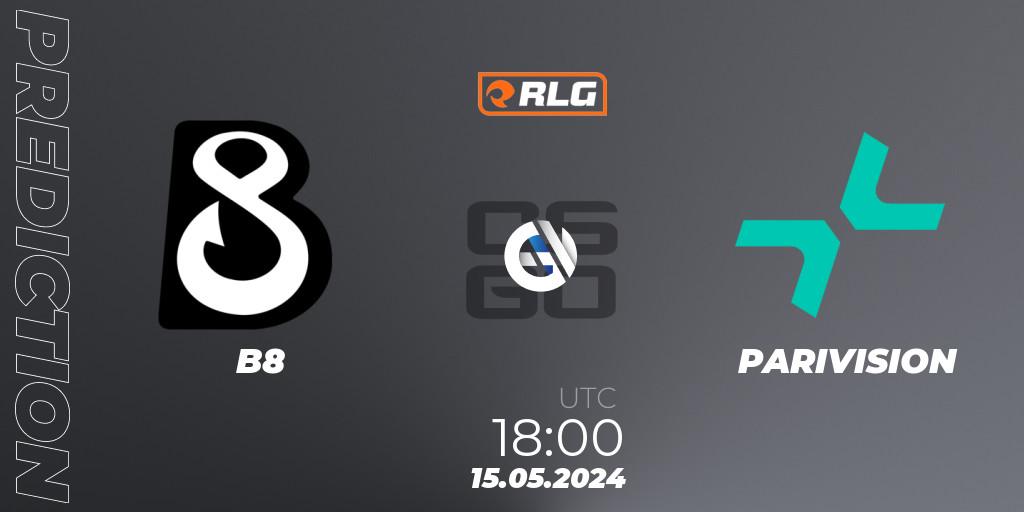 B8 contre PARIVISION : prédiction de match. 15.05.2024 at 18:00. Counter-Strike (CS2), RES European Series #4