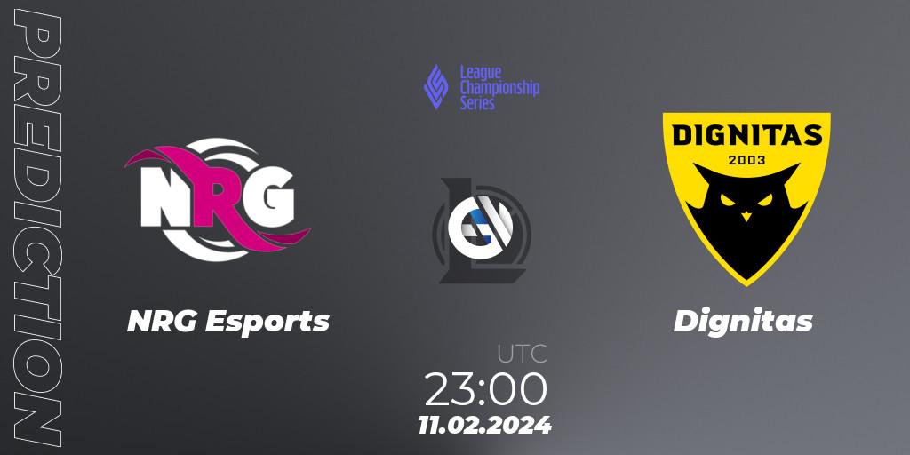 NRG Esports contre Dignitas : prédiction de match. 11.02.2024 at 22:00. LoL, LCS Spring 2024 - Group Stage