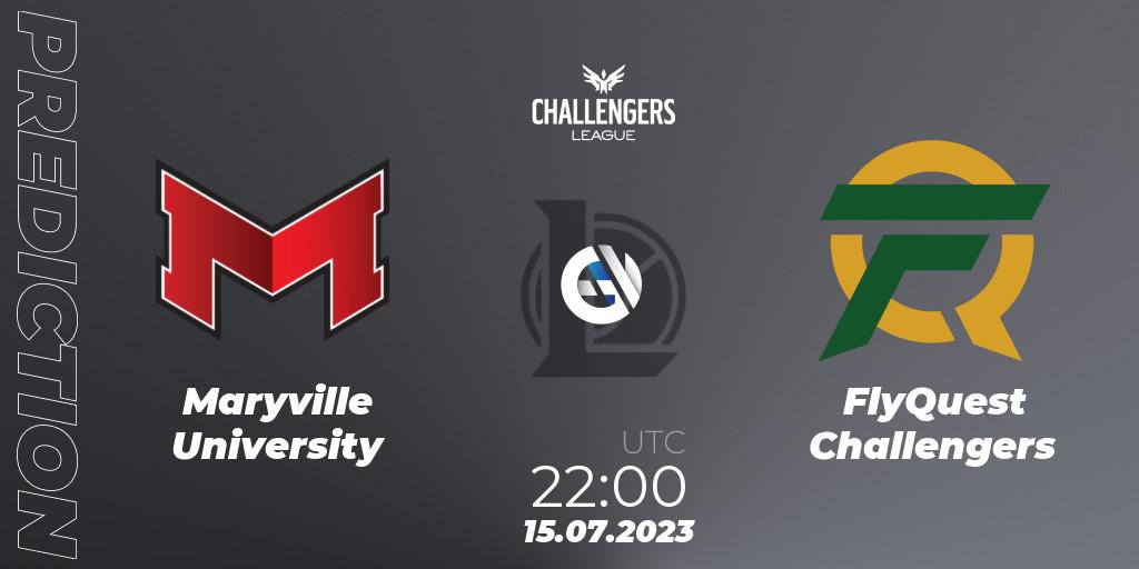 Maryville University contre FlyQuest Challengers : prédiction de match. 26.06.2023 at 22:00. LoL, North American Challengers League 2023 Summer - Group Stage