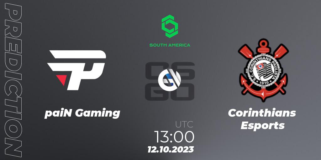 paiN Gaming contre Corinthians Esports : prédiction de match. 12.10.2023 at 13:00. Counter-Strike (CS2), CCT South America Series #12