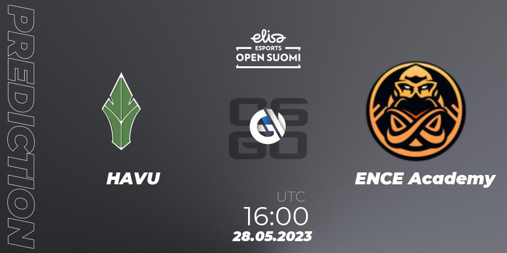 HAVU contre ENCE Academy : prédiction de match. 28.05.2023 at 16:00. Counter-Strike (CS2), Elisa Open Suomi Season 5