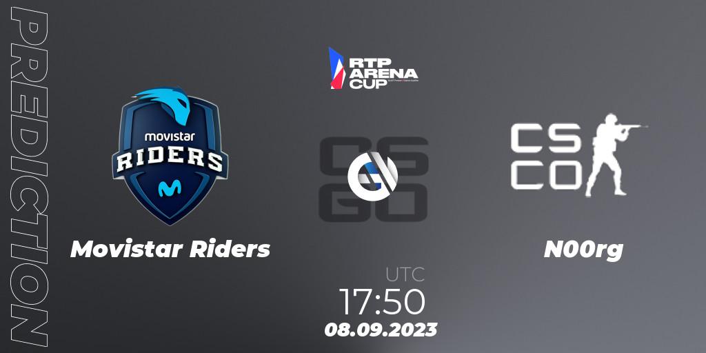 Movistar Riders contre N00rg : prédiction de match. 08.09.2023 at 17:50. Counter-Strike (CS2), RTP Arena Cup 2023