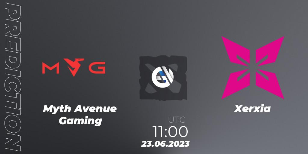 Myth Avenue Gaming contre Xerxia : prédiction de match. 23.06.23. Dota 2, 1XPLORE Asia #1