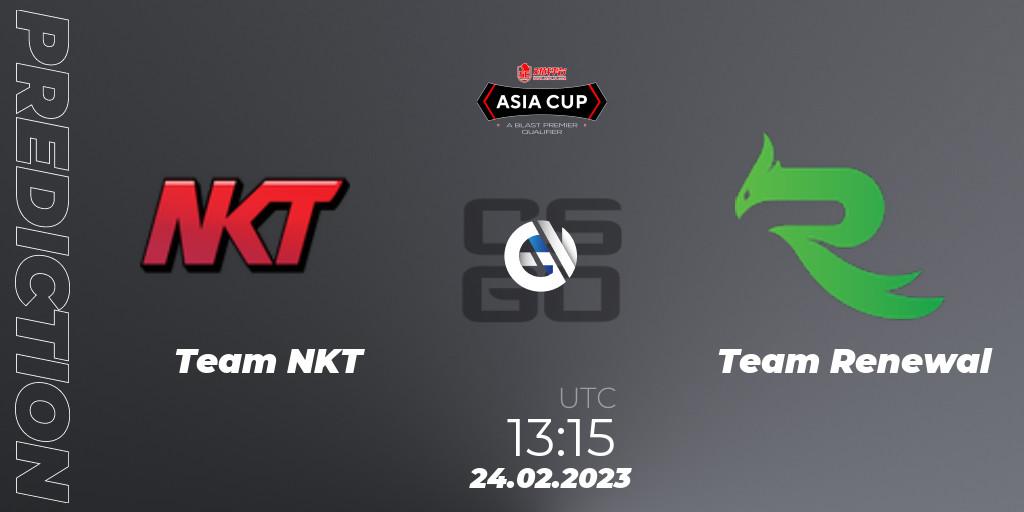 Team NKT contre Team Renewal : prédiction de match. 24.02.2023 at 13:25. Counter-Strike (CS2), 5E Arena Asia Cup Spring 2023 - BLAST Premier Qualifier